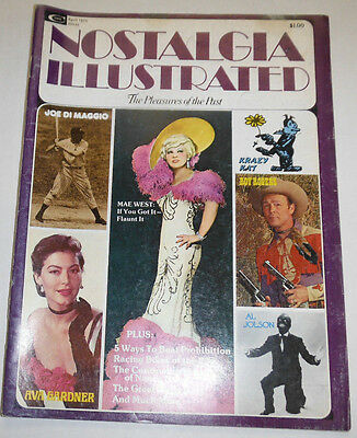 Nostalgia Illustrated Magazine Joe DiMaggio & Mae West April 1975 102414R