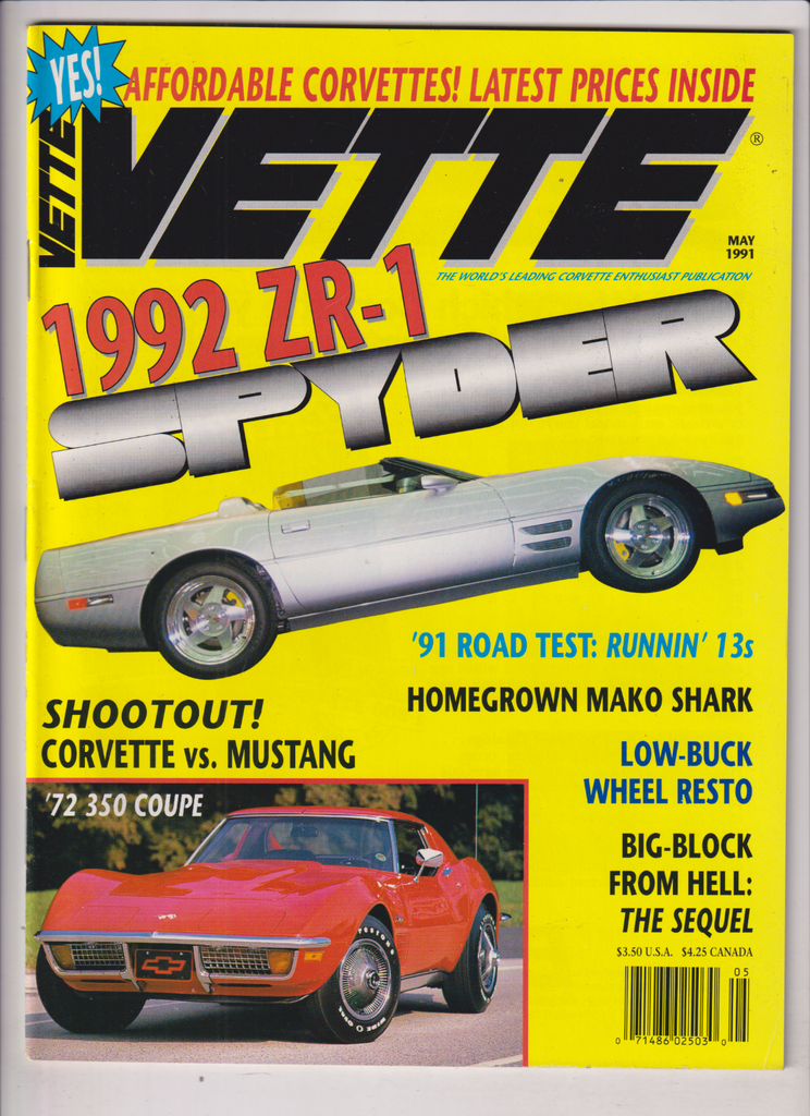 Vette Mag '91 Road Test Runnin' 13s Mako Shark May 1991 122719nonr