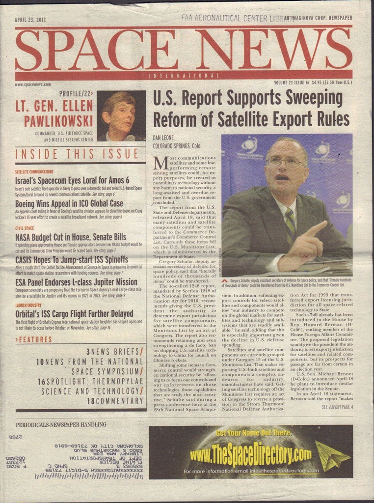 Space News April 23 2012 Lt. Gen. Ellen Pawlikowski FAA w/ML 110716DBE