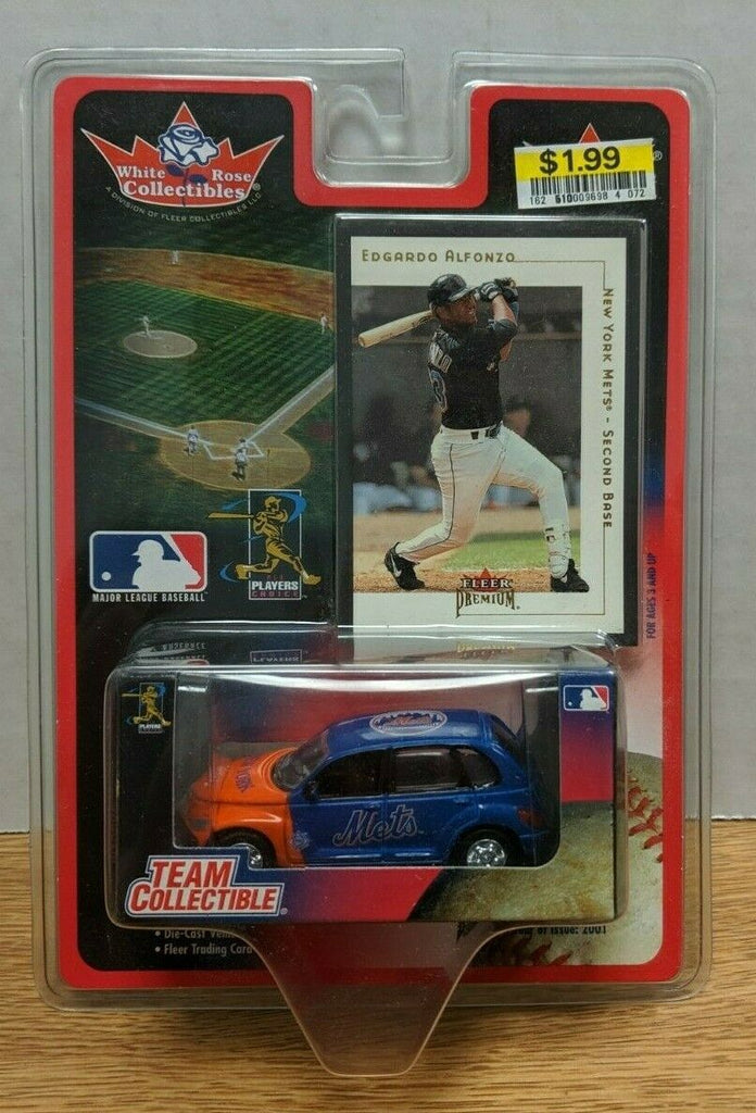 Edgardo Alfonzo Fleer New York Mets Diecast + Card 2001 MLB 092618DBT