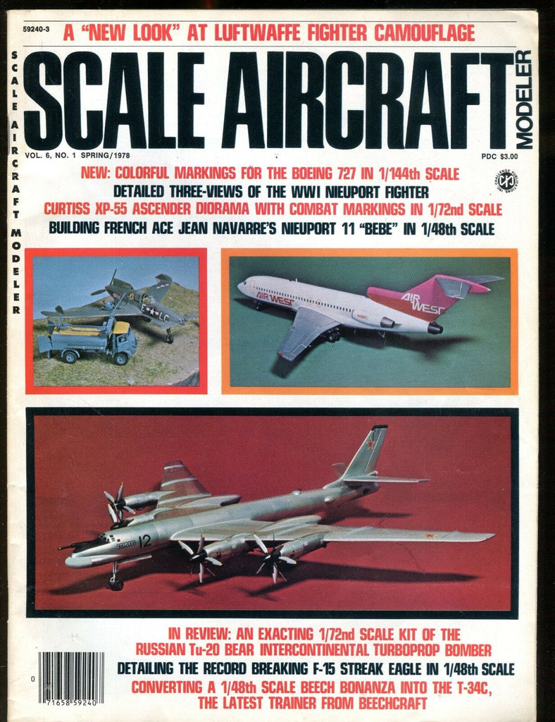 Scale Aircraft Modeler Magazine Spring 1978 Luftwaffe Fighter EX w/ML 122916jhe
