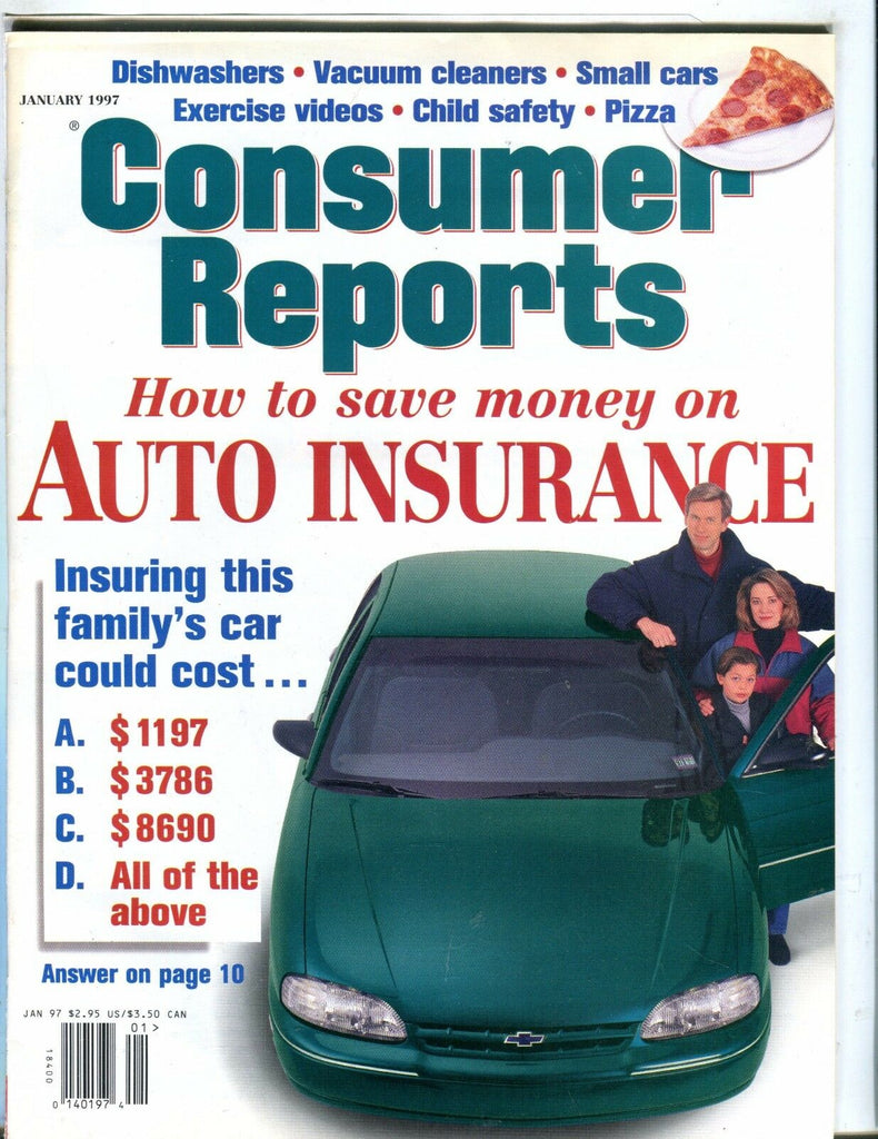 Consumer Reports Magazine January 1997 Auto Insurance EX No ML 052617nonjhe
