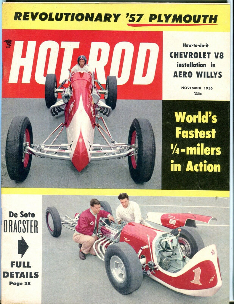 Hot Rod Magazine November 1956 De Soto Dragster EX No ML 051817nonjhe2