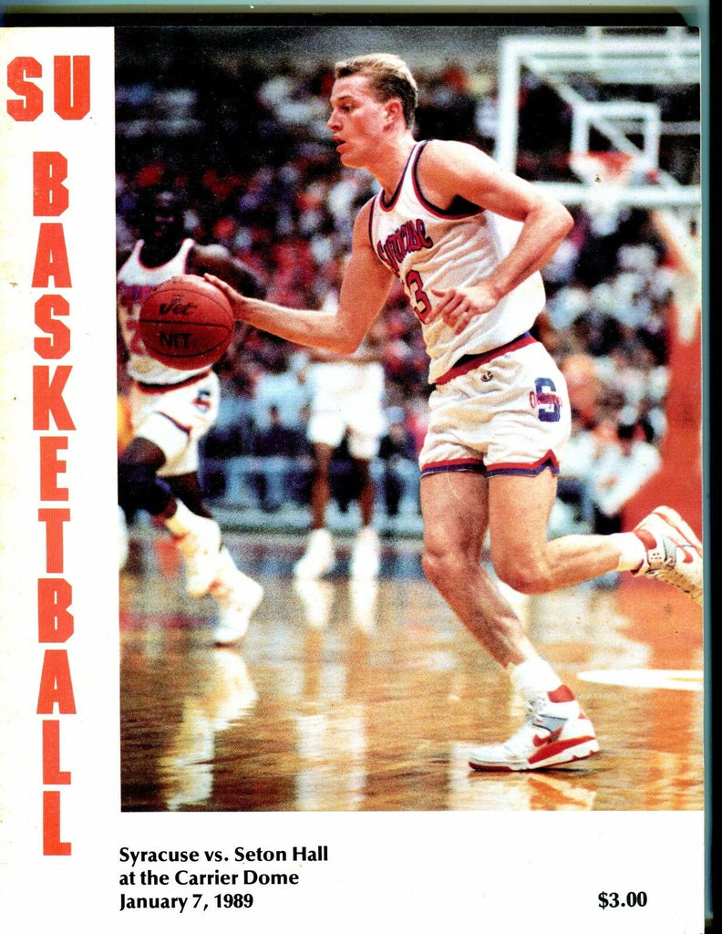 Syracuse Basketball Program Matt Roe 1989 Seton Hall EX 051417nonjhe