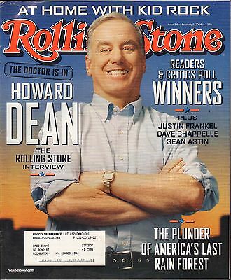 Rolling Stone February 5 2004 Howard Dean, Kid Rock w/ML VG 082916DBE