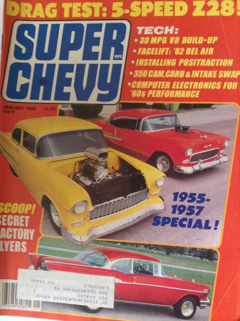 Super Chevy Magazine Fqactory Flyers V8 Builds January 1983 090417nonrh