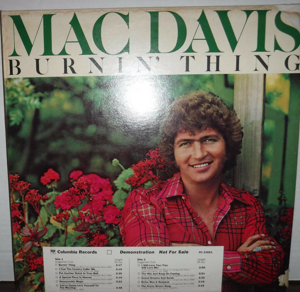 Mac Davis Burnin' Thing PROMO vinyl PC33551 010218LLE2
