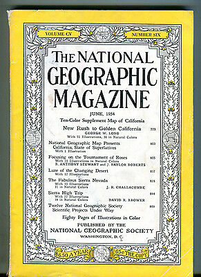 National Geographic Magazine June 1954 No Map VG 071216jhe