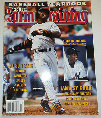 Spring Training Magazine Alfonso Soriano & Barry Bonds 2003 010215R