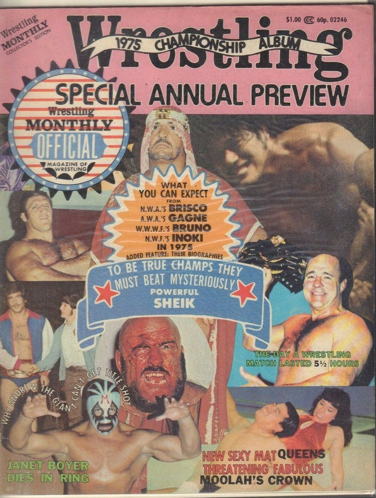 Wrestling 1975 Championship Wrestling Album Annual Moolah Brisco Inoki 022019DBE