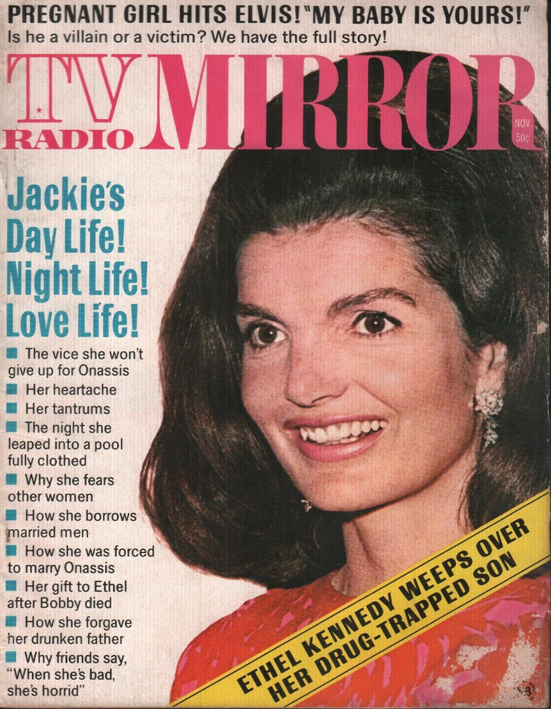 Tv Radio Mirror November 1970 Jackie Kennedy Onassis Ethel Elvis 070119AME