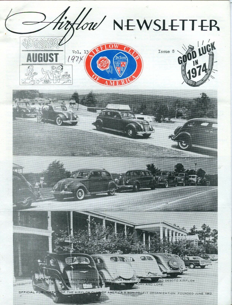 Airflow Newsletter August 1974 Chrysler DeSoto EX No ML 031017nonjhe