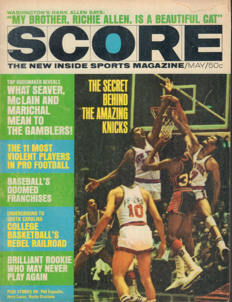 Score May 1970 Jerry Lucas Rocky Graziano Richie Allen 042320DBE