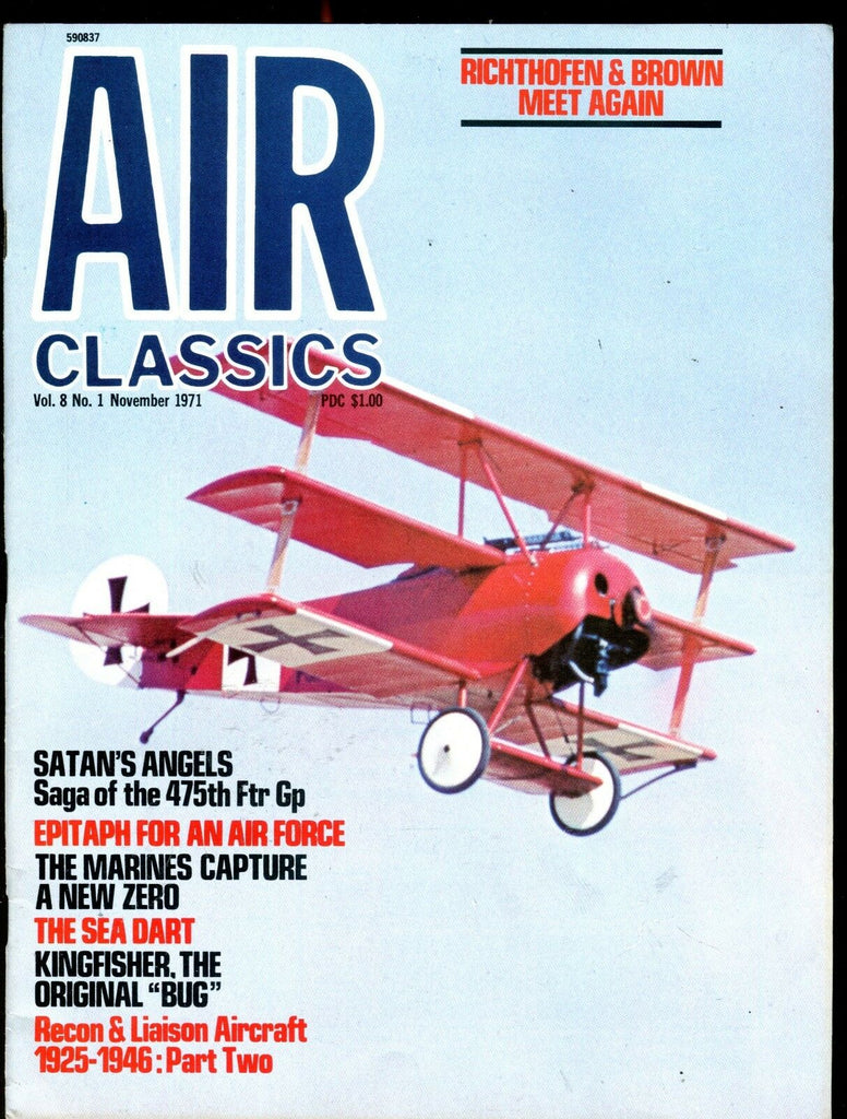 Air Classics Magazine November 1971 Richthofen & Brown EX No ML 120716jhe