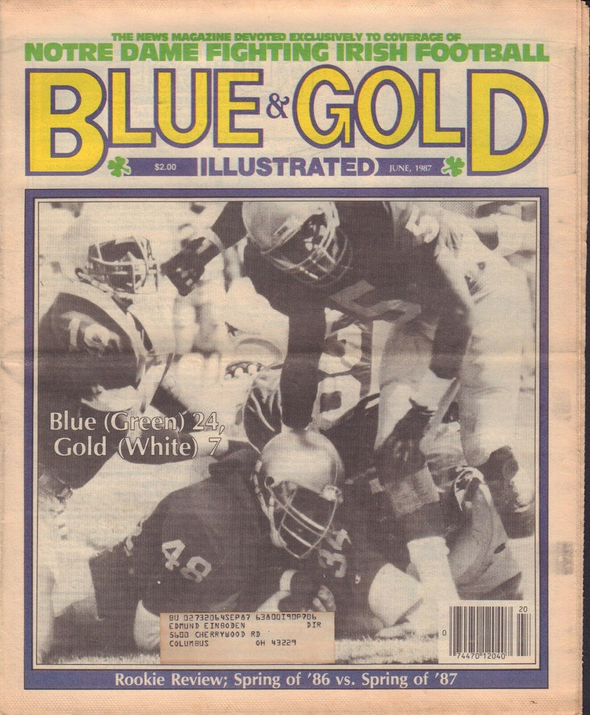 Blue & Gold Illustrated June 1987 Notre Dame Blue Gold Game 081417nonjhe