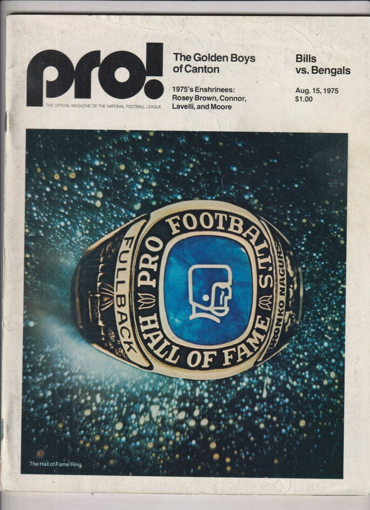 Pro! Mag Bills Vs Bengals August 15, 1975 021020nonr