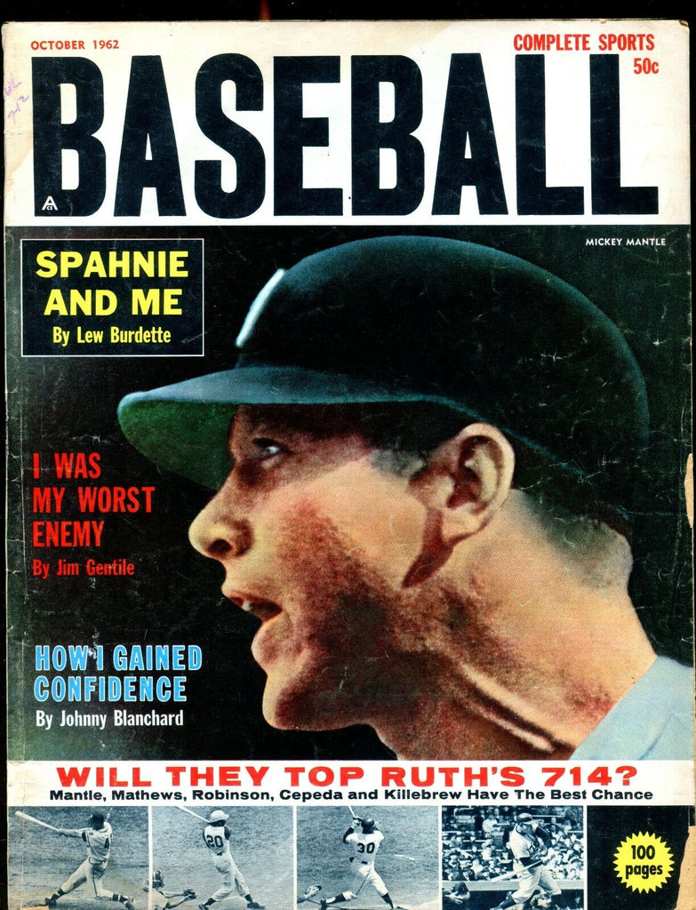 Complete Sports Baseball Magazine October 1962 Mickey Mantle VG 010417jhe