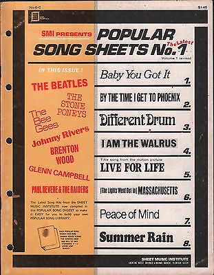 SMI presents Popular Song Sheets No. 1 The Beatles, Johnny Rivers EX 112015DBE