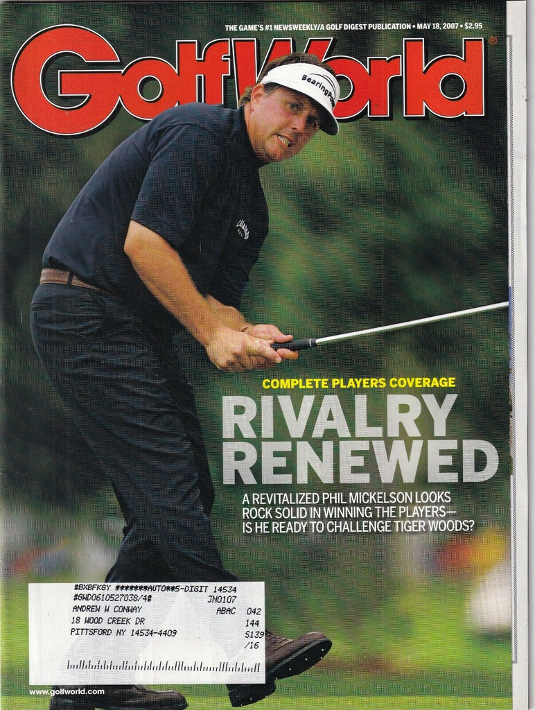 Golf World Mag Phil Mickelson Suzann Pettersen May 18, 2007 112719nonr