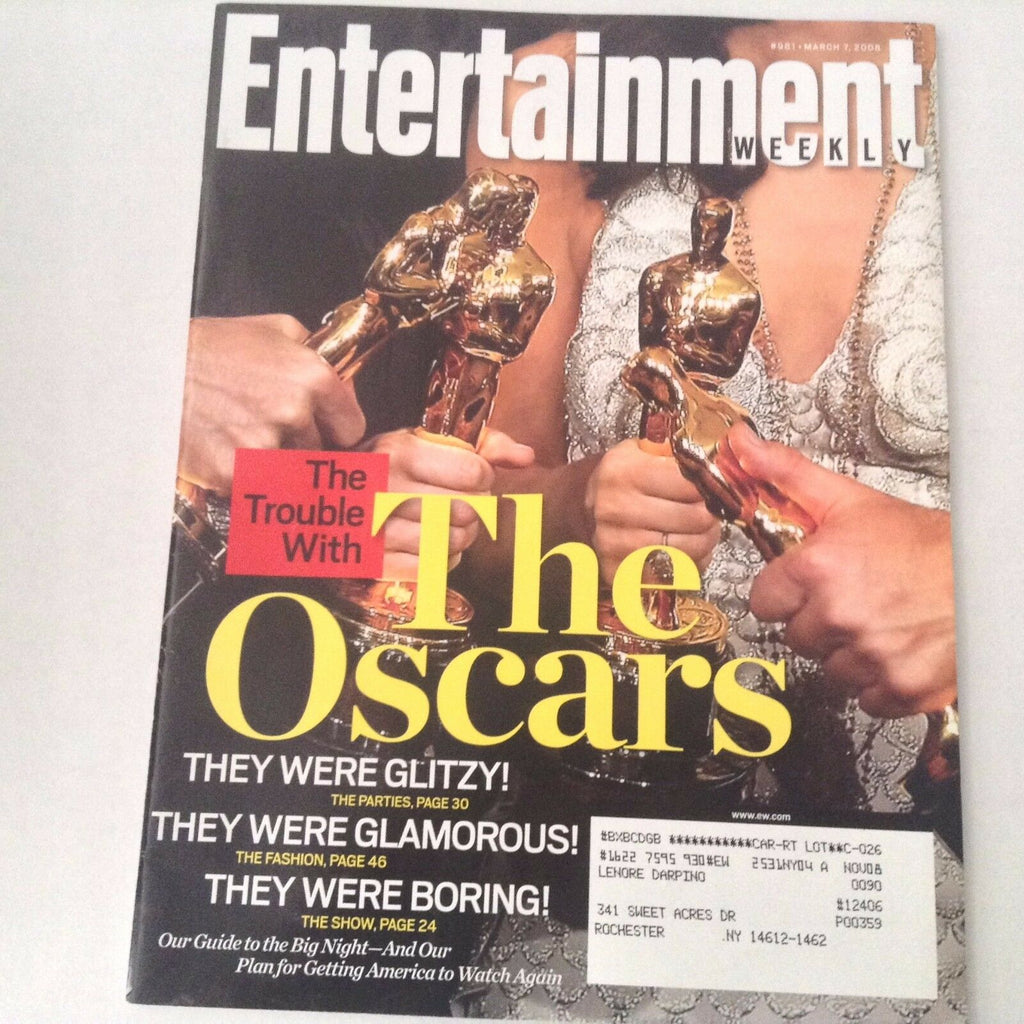 Entertainment Weekly Magazine The Oscars Troubles March 7, 2008 060517nonrh