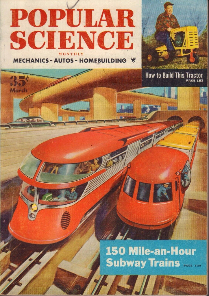 Popular Science Magazine March 1954 Subway Trains EX 081817nonjhe