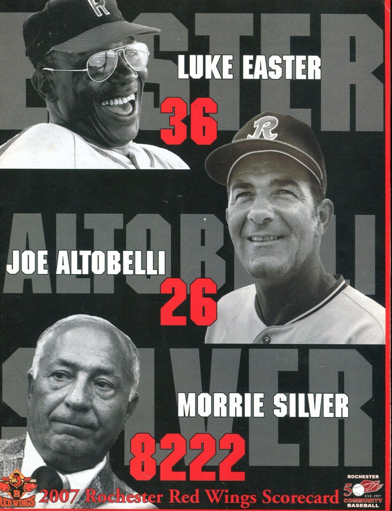 2007 Rochester Red Wings Scorecard Luke Easter EX Unmarked 020817jhe