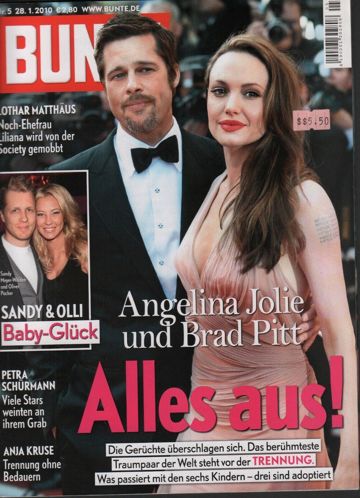 Bunte German Magazine January 1 2010 Angelina Jolie Brad Pitt 062918DBE2