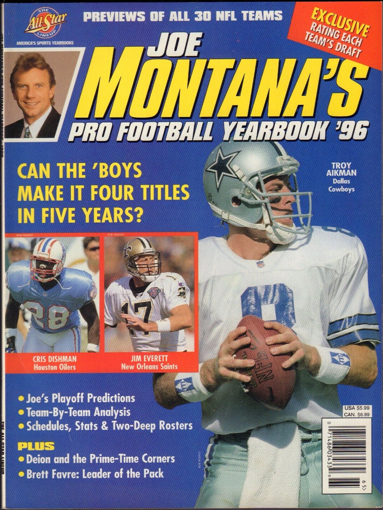 Joe Montana's Pro Football Yearbook 1996 Troy Aikman 071717nonjhe