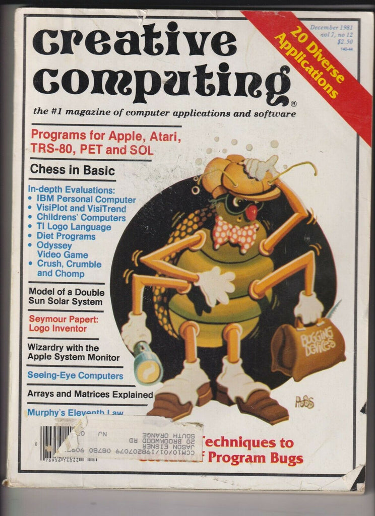 Creative Computing Mag Programs For Apple Atari TRS-80 December 1981 120919nonr2