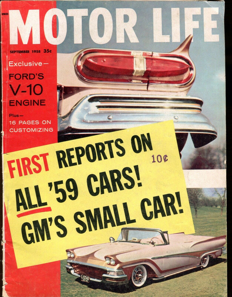 Motor Life Magazine September 1958 Ford V-10 Engine GD No ML 031017nonjhe