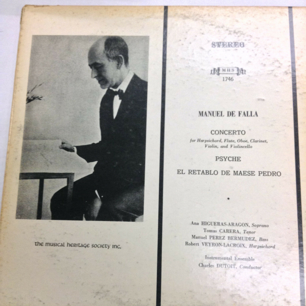 Manuel De Falla Record El Retablo De Maese MHS1746 33RPM 031617RR
