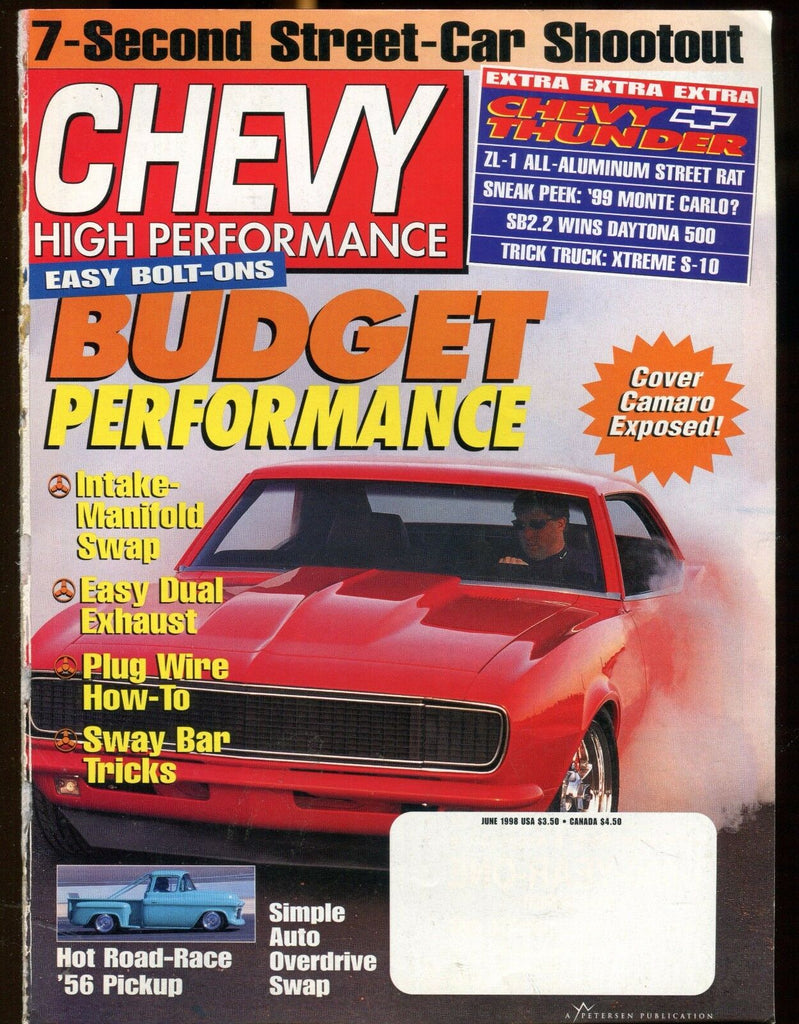 Chevy High Performance Magazine June 1998 Camaro EX No ML 030117nonjhe