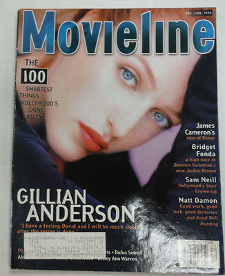 Movieline Magazine Gillian Anderson James Cameron December/January 1998 052515R