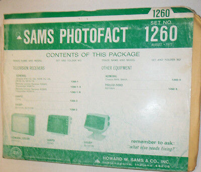 Sams Photofact Magazine Admiral Chassis K18-1A No.1260 August 1972 022515r