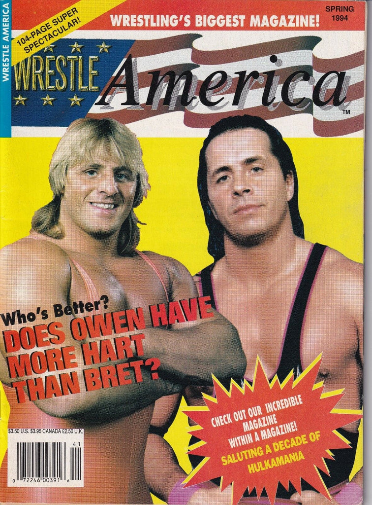 Wrestle America Magazine Owen Hart Spring 1994 012919nonr