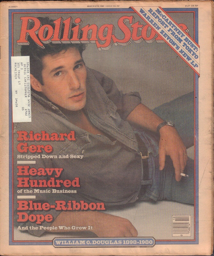 Rolling Stone March 6 1980 Richard Gere, Heavy Hundred w/ML 121416DBE