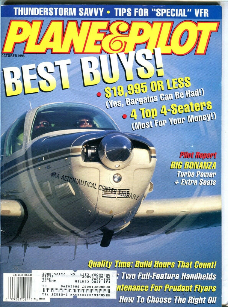 Plane & Pilot Magazine October 1996 Big Bonanza EX w/ML FAA Library 101916jhe