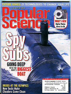 Popular Science Magazine September 2000 Spy Subs EX 020416jhe