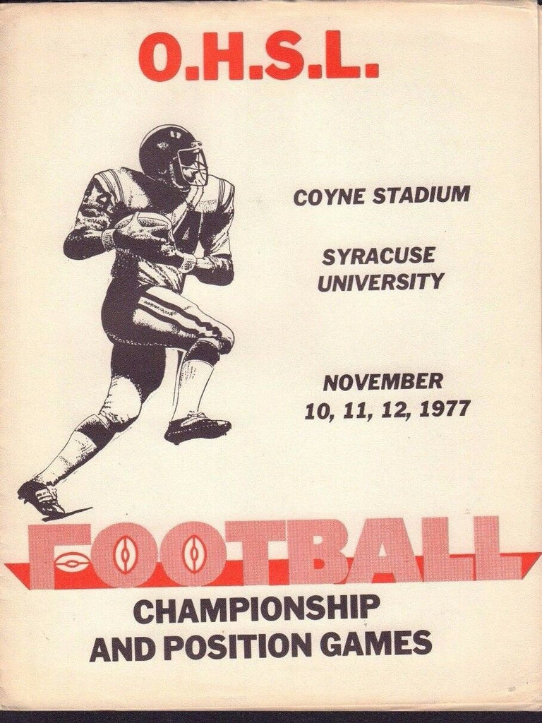 O.H.S.L. Football Championship 1977 Football Program 071517nonjhe