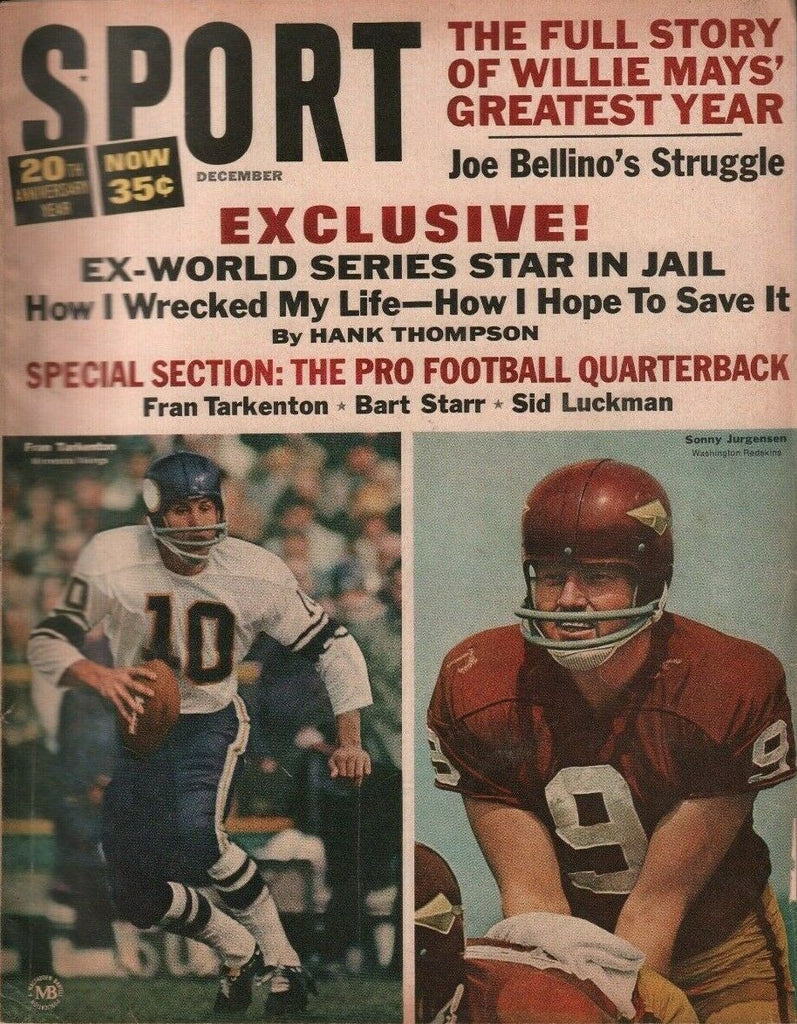 Sport December 1965 Fran Tarkenton Pete Rose Sonny Jurgensen 050719DBE2