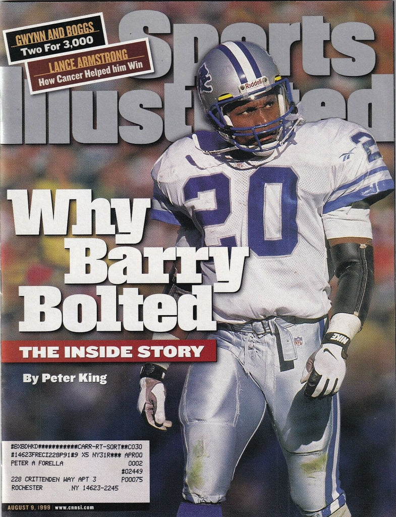 Sports Illustrated Barry Sanders Bolted August 9, 1999 091719nonr