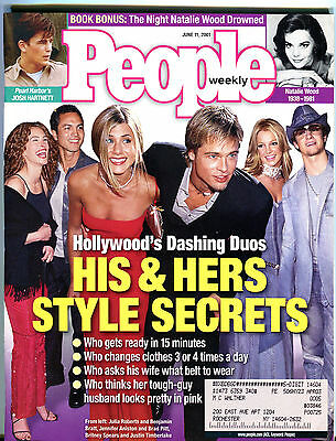 People Magazine June 11 2001 Brad Pitt Jennifer Aniston EX 012216jhe