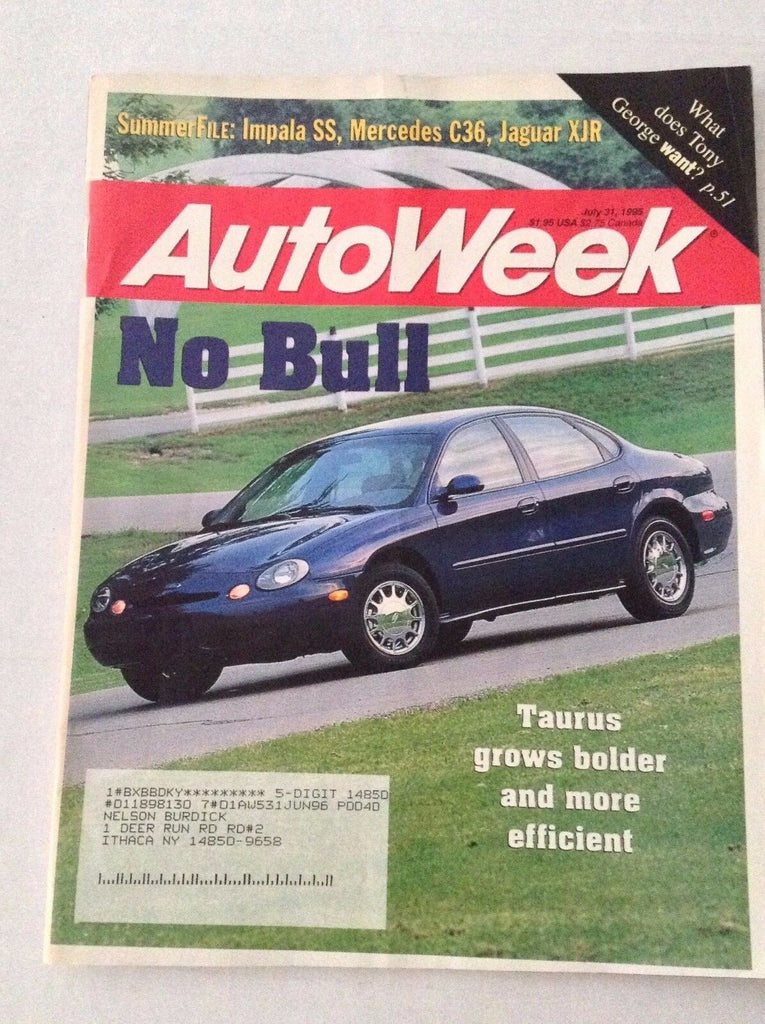 Autoweek Magazine Taurus Grows Bolder July 31, 1995 020117RH
