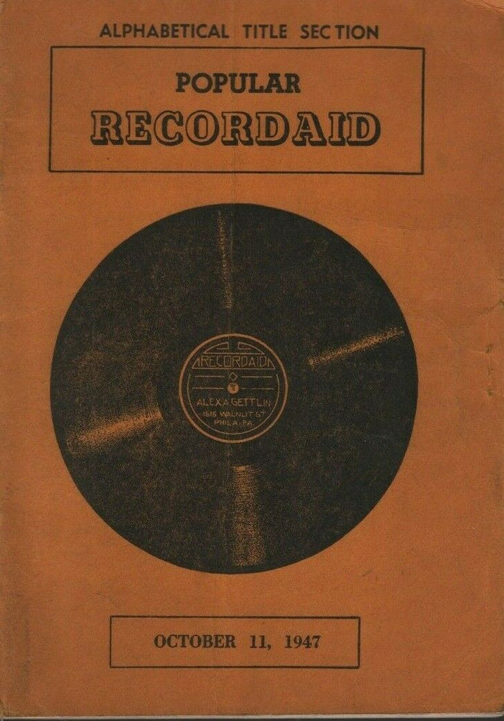 Popular Recordaid October 11 1947 Vinyl Catalog 071219DBE