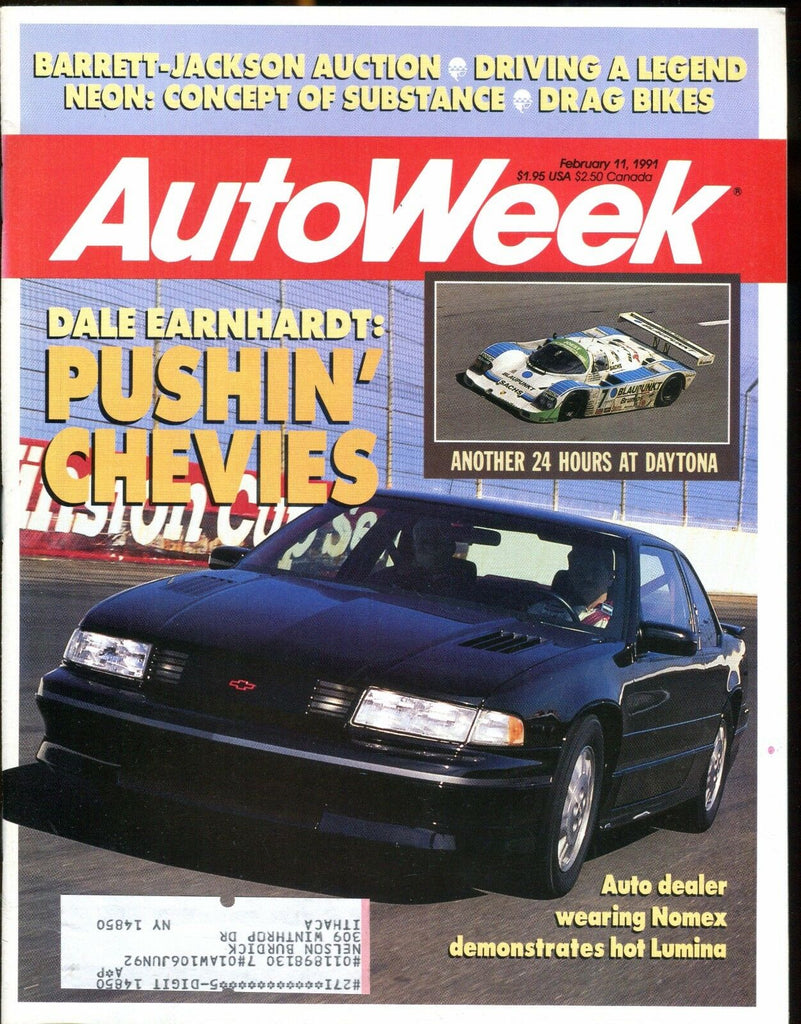 AutoWeek Magazine February 11 1991 Dale Earnhardt EX w/ML 022717nonjhe