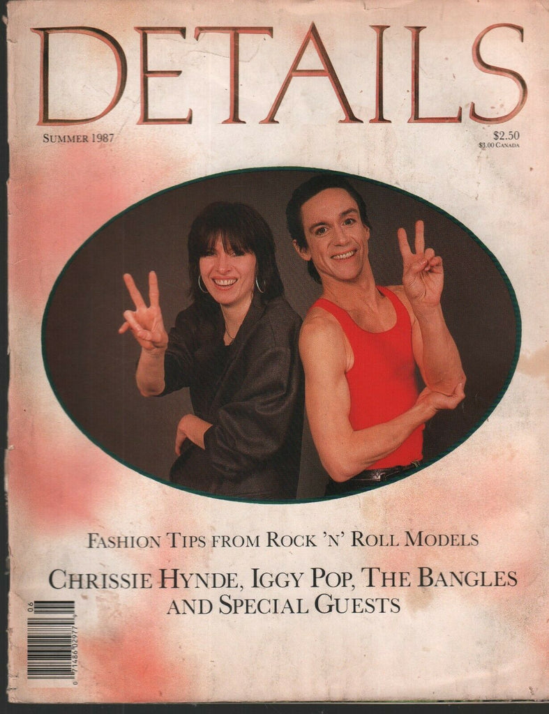 Details NYC Magazine Summer 1987 Iggy Pop Chrissie Hynde 020821ame