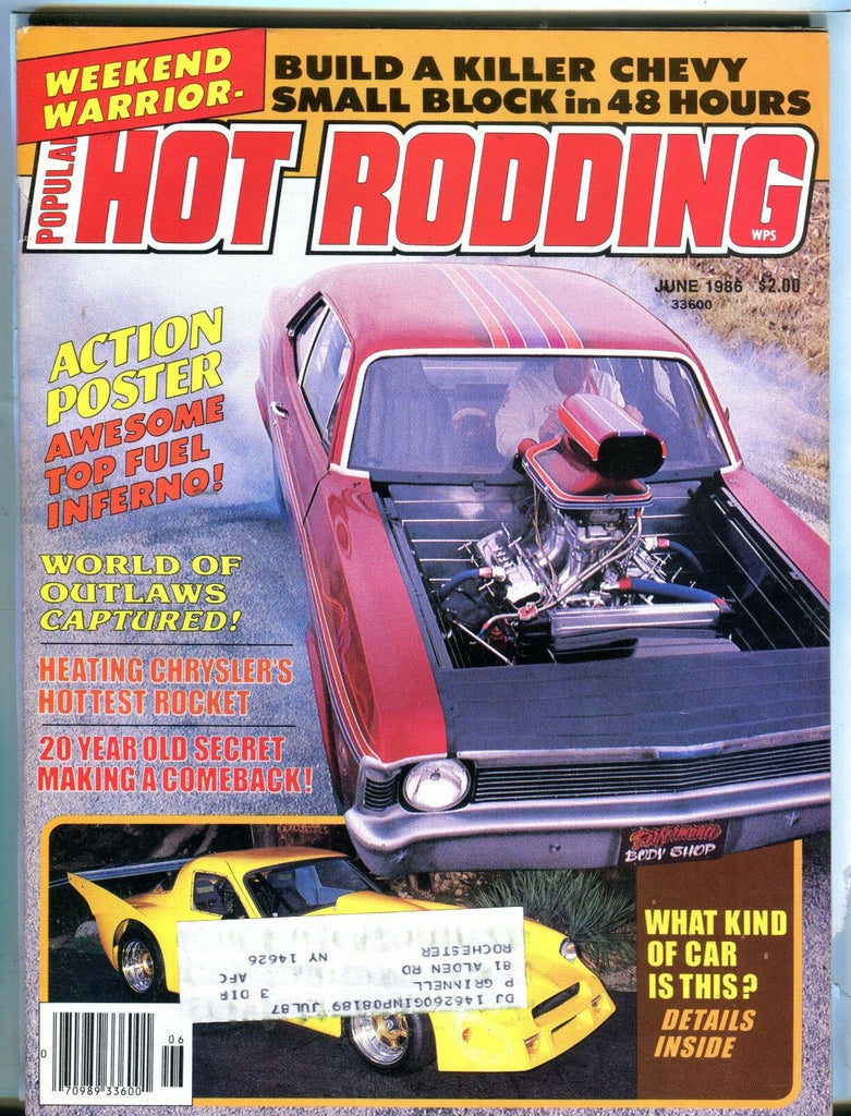 Popular Hot Rodding Magazine June 1986 Chevy Small Block EX w/ML 031717nonjhe