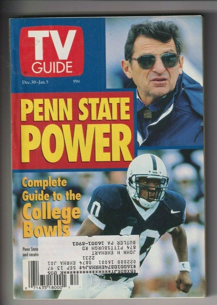 Tv Guide Mag Penn State College Super Bowl Dec/Jan 5, 1996 110619nonr