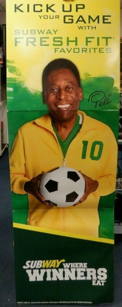 Pele 6 Foot x 2 Foot 2014 Subway Where Winners Eat Life Size Advertisement