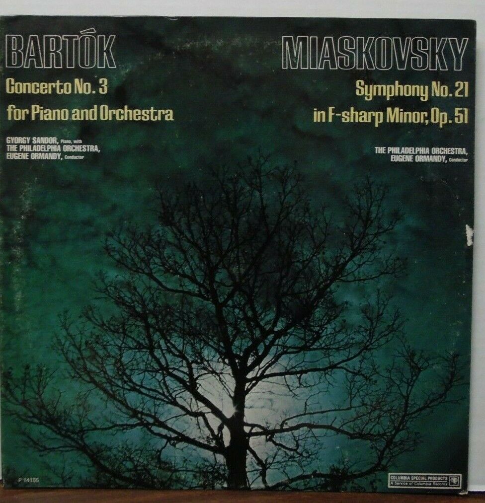 Bartok Concerto No 3 Miaskovsky Symphony No 21 vinyl P-14155 020120LLE